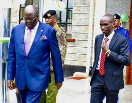 File image of George Magoha and Eliud Kipchoge.